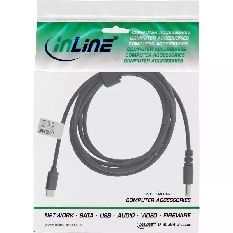 InLine USB-C naar ASUS/Lenovo notebook (rond) oplaadkabel, 2 m