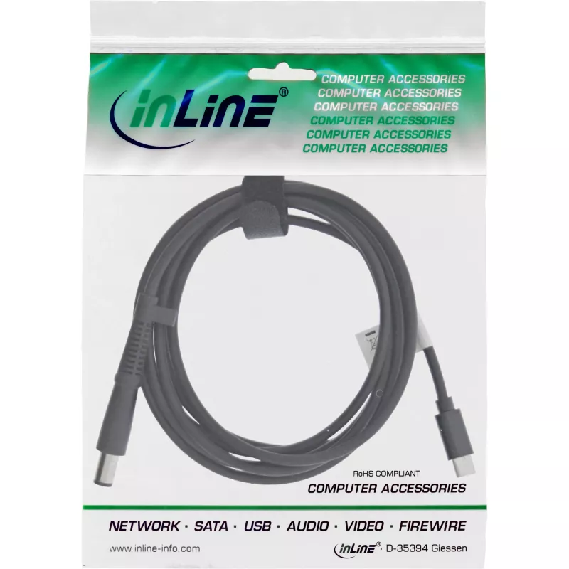 InLine USB-C naar HP notebook (rond/groot) oplaadkabel, 2 m