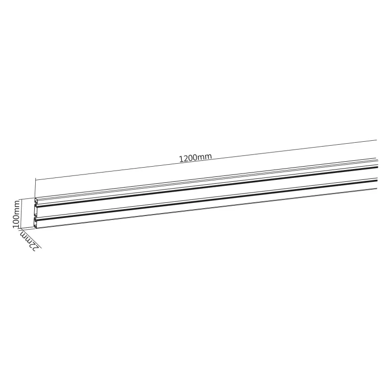 InLine aluminium Slatwall-paneel voor wandmontage, wit, 1,2 m