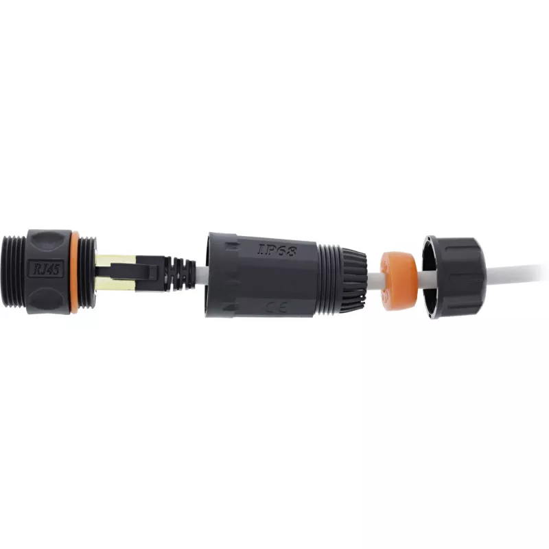 InLine Cat.6A-koppeling, waterdicht IP68, 2x RJ45 F/F, 1:1