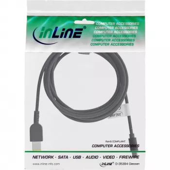InLine USB-C naar Lenovo notebook (rechthoekig) oplaadkabel, 2 m