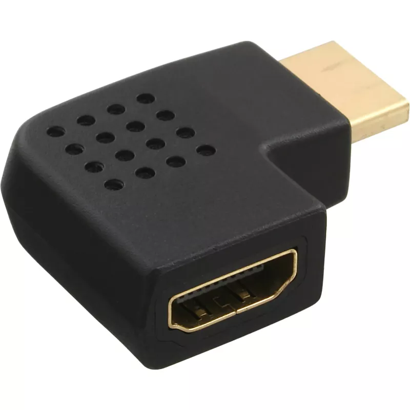 InLine HDMI-adapter stekker bus zijwaarts haaks links verguld 17600S