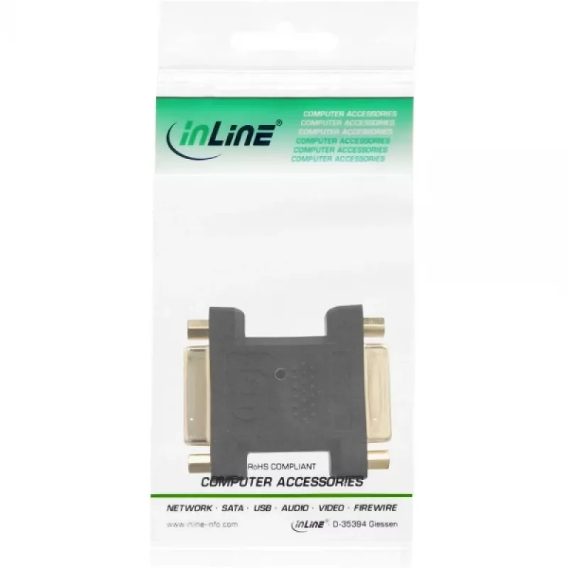 InLine DVI-I-adapter digitaal + analoog 24+5 bus / bus zwart verguld