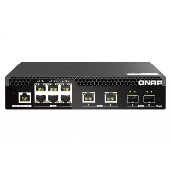 QNAP QSW-M2106R-2S2T netwerkswitch managed L2 10G Ethernet (100/1000/10000) 1U zwart