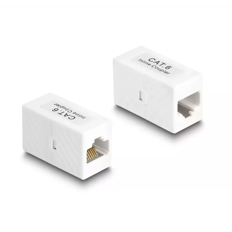 Delock 88133 adapter RJ45-aansluiting naar RJ45-aansluiting, Cat.6 UTP, wit