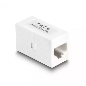 Delock 88133 adapter RJ45-aansluiting naar RJ45-aansluiting, Cat.6 UTP, wit