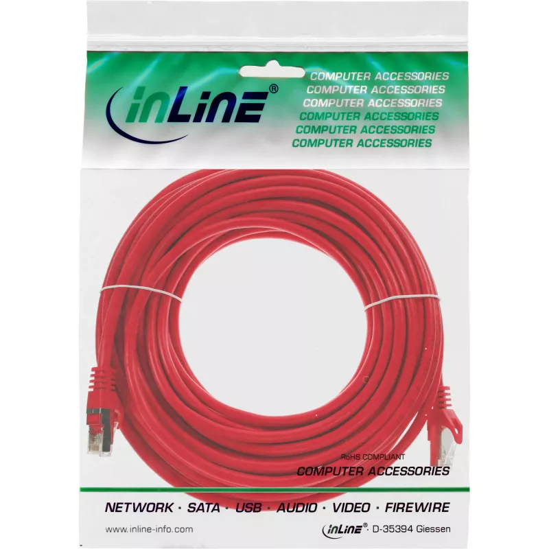 InLine patchkabel SF/UTP Cat.5e rood 10m