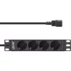 InLine 10-inch stekkerdoos, 4-voudig randaarde, C14-aansluiting, zonder schakelaar
