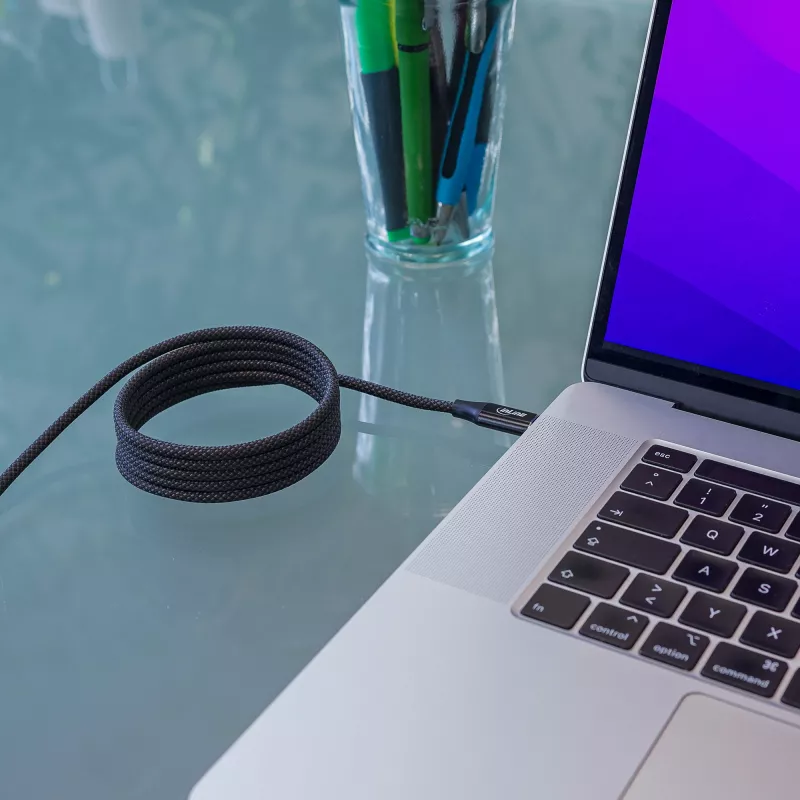 InLine magnetische USB-C-kabel, USB-C stekker/stekker, 100W, zwart, 2m