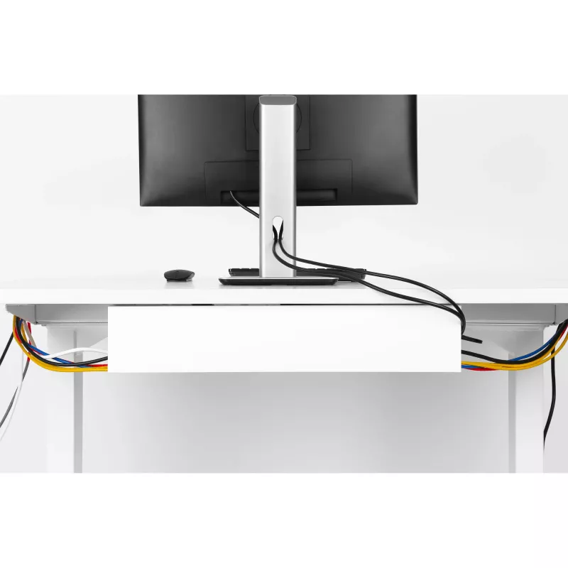 InLine kabelmanagementsysteem onder bureau 23190W — staal, wit, 114×600×76 mm