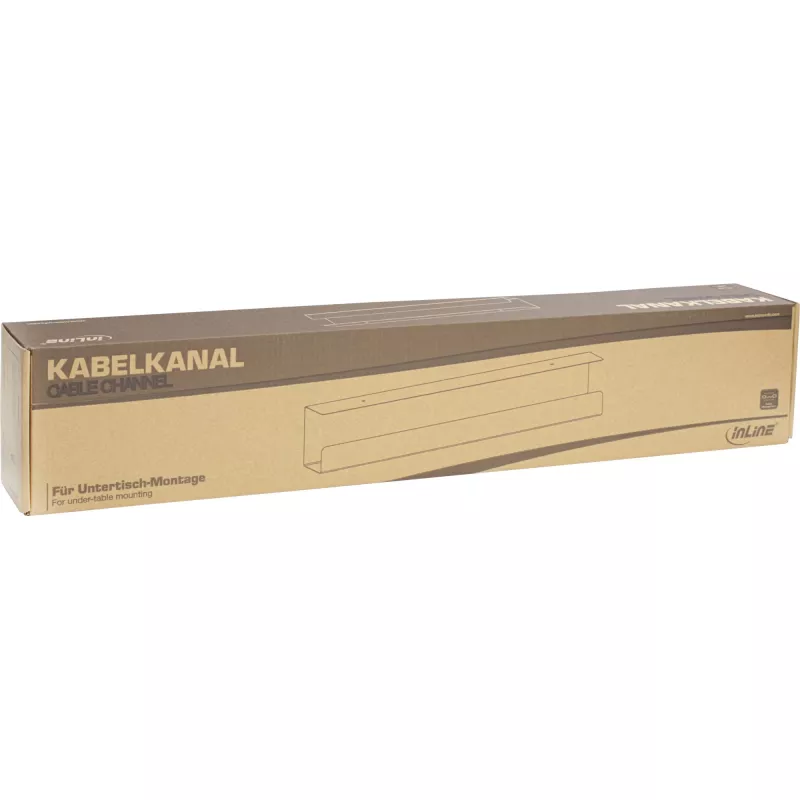 InLine kabelmanagementsysteem onder bureau 23190W — staal, wit, 114×600×76 mm