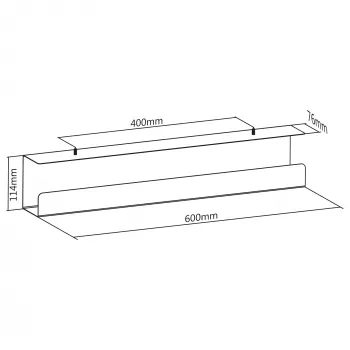 Kabelmanagementsysteem onder bureau InLine 23190B, staal, zwart, 114×600×76 mm