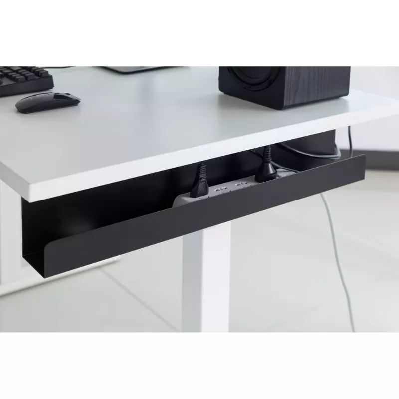 Kabelmanagementsysteem onder bureau InLine 23190B, staal, zwart, 114×600×76 mm