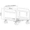 InLine pc-trolley, rolwagen voor computercase, max. 10 kg, zwart