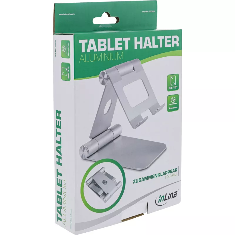 Tablethouder InLine 55728 aluminium universeel tot 13 inch