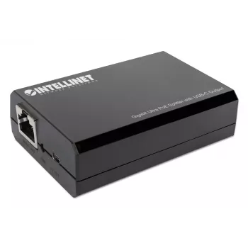 Intellinet PoE-splitter met USB-C-uitgang, PoE++ / 4PPoE, Gigabit Ultra, IEEE 802.3bt, RJ45 in- en uitgangspoorten, tot 45 W USB-C-uitgang