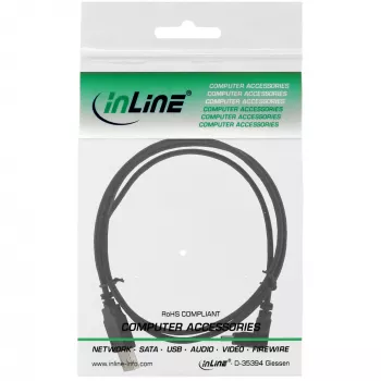 InLine USB Type-A stekker / mini-USB stekker 5 pin naar beneden haaks 90° zwart 1m