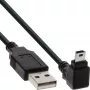 InLine USB Type-A stekker / mini-USB stekker 5 pin haaks 90° zwart 2 m