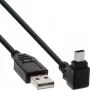 InLine USB Type-A stekker / mini 5-pin stekker naar boven haaks 90°, zwart, 2 m