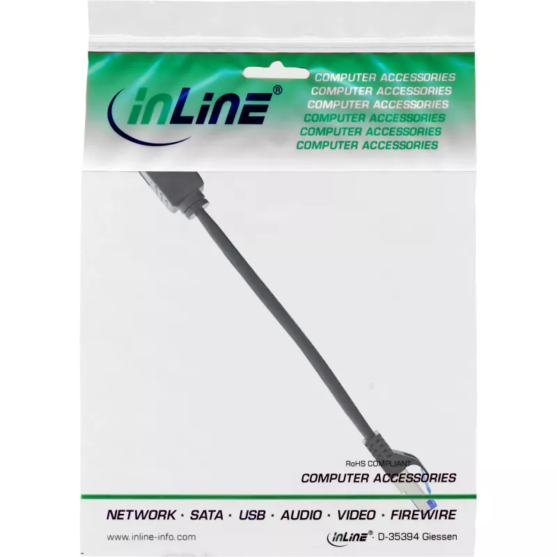 InLine patchkabel-verlenging, RJ45-bescherming, S/FTP (PiMf), Cat.6A, 0,2m