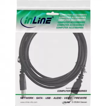 USB 2.0-kabel Type-A stekker / B-stekker zwart 1 m InLine 34511X