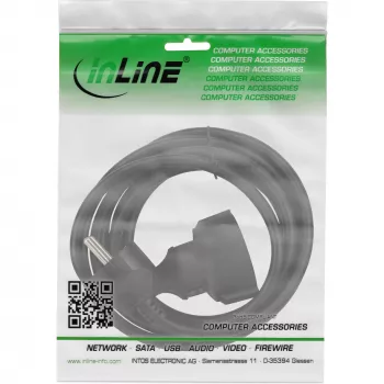InLine verlengsnoer, zwart, 7 m, met kinderveiligheid