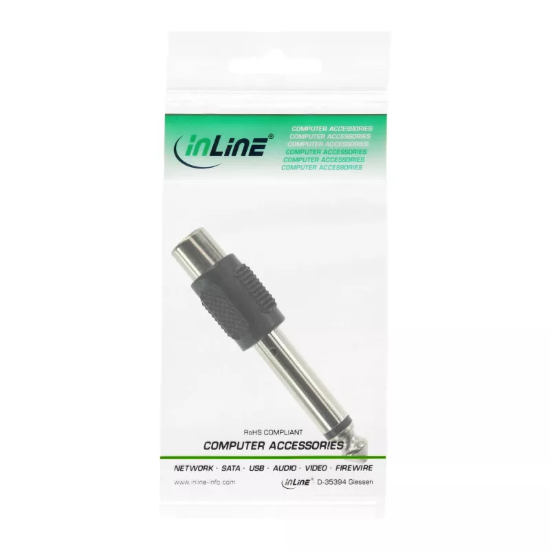 InLine audio-adapter 6,3 mm stekker RCA mono bus 99322