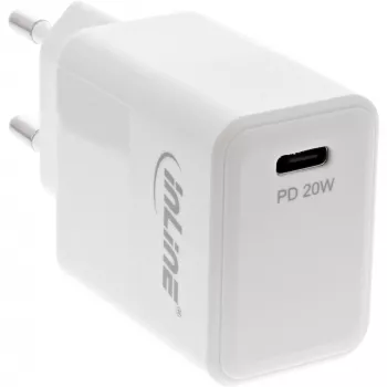 InLine USB PD oplader enkel-USB-C, Power Delivery, 20W, wit