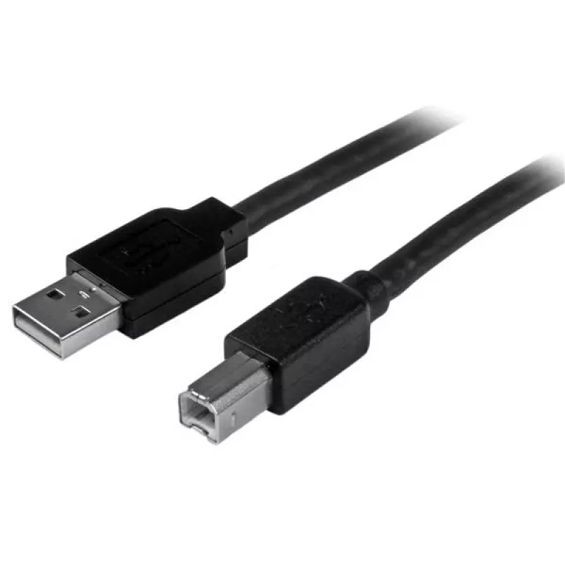 StarTech.com 15 m actieve USB 2.0 A naar B-kabel, lange USB-printerkabel, 1x USB-A (M), 1x USB-B (M) – zwart