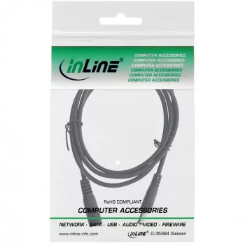 InLine DC-verlengkabel, DC-stekker mannelijk/vrouwelijk 5,5x2,1 mm, zwart, 3 m