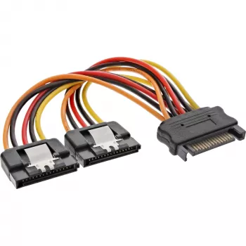 InLine SATA Power Y-kabel bus / 2x stekker met veiligheidsvergrendeling, 0,30 m
