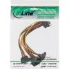 InLine SATA Power 1 naar 4 kabel bus / 4x SATA stekker haaks met vergrendelingen 0,30 m