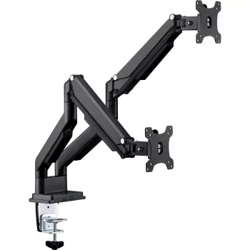 InLine bureausteun met hubmechanisme en USB/audio, 2 monitors tot 81 cm (32 inch), zwart