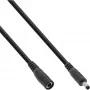 InLine DC-verlengkabel, DC-stekker mannelijk/vrouwelijk 4,0x1,7mm, zwart, 0,5m