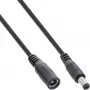 InLine DC-verlengkabel, DC-stekker mannelijk/vrouwelijk 5,5x2,1mm, zwart, 0,5m