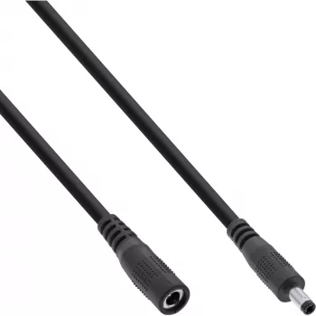 InLine DC-verlengkabel, DC-stekker/bus 4,0x1,7mm, zwart, 1m
