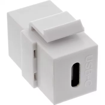 InLine USB 3.1 snap-in-module, USB-C bus/bus, witte behuizing