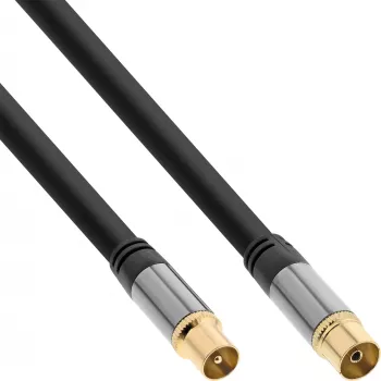 Antennekabel InLine Premium 69203P 4-voudig afgeschermd >110 dB zwart 3 m