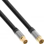InLine Premium antennekabel, 4-voudig afgeschermd, >110 dB, zwart, 10 m