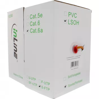InLine patchkabel S/FTP PiMF Cat.6A halogeenvrij 500 MHz oranje 100 m