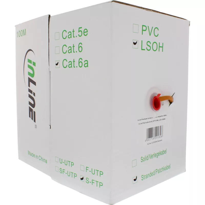 InLine patchkabel S/FTP PiMF Cat.6A halogeenvrij 500 MHz oranje 100 m