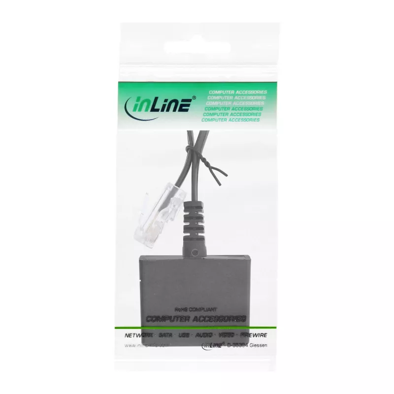 InLine TAE-adapterkabel RJ45-stekker naar TAE-N- & RJ11-bus 69943