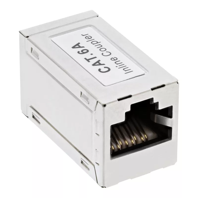 InLine Cat.6A adapter, volledig afgeschermd, metaal, 2x RJ45 F/F, 1:1