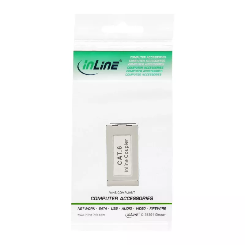 InLine Cat.6-adapter, afgeschermd, metaal, 2x RJ45 F/F, 1:1
