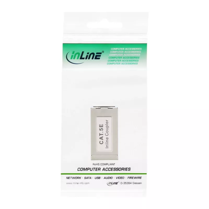 InLine Cat.5e-adapter, volledig afgeschermd, metaal, 2x RJ45 F/F, 1:1