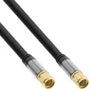InLine Premium SAT-kabel, 4-voudig afgeschermd, 2x F-stekker, >110 dB, zwart, 3 m