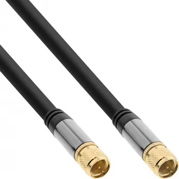 InLine Premium SAT-kabel, 4-voudig afgeschermd, 2x F-stekker, >110 dB, zwart, 3 m