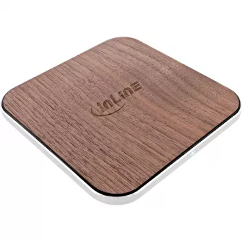 InLine Qi woodcharge, draadloze snellader, 5/7,5/10W/15W, USB-C