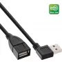 InLine USB 2.0 Smart-kabel haaks + omkeerbaar Type-A stekker / bus zwart 1m