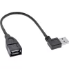 InLine USB 2.0 Smart-kabel haaks + omkeerbaar Type-A stekker / bus zwart 0,2 m